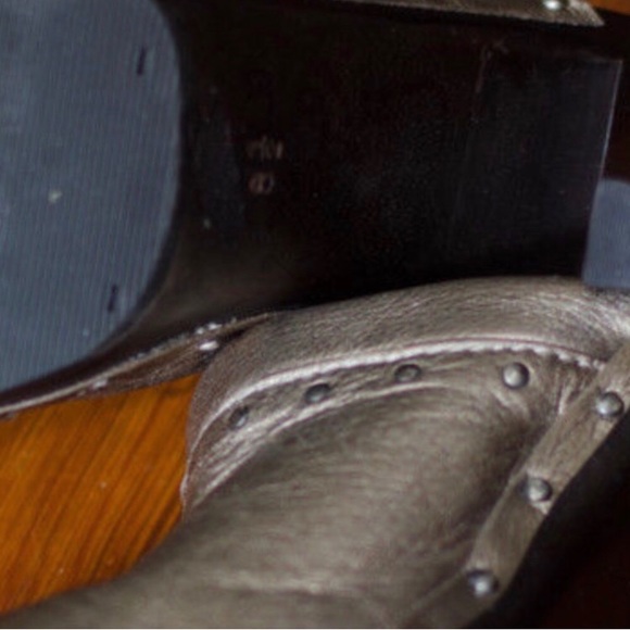 Michael Kors Gold leather wood heel mules - Picture 8 of 8